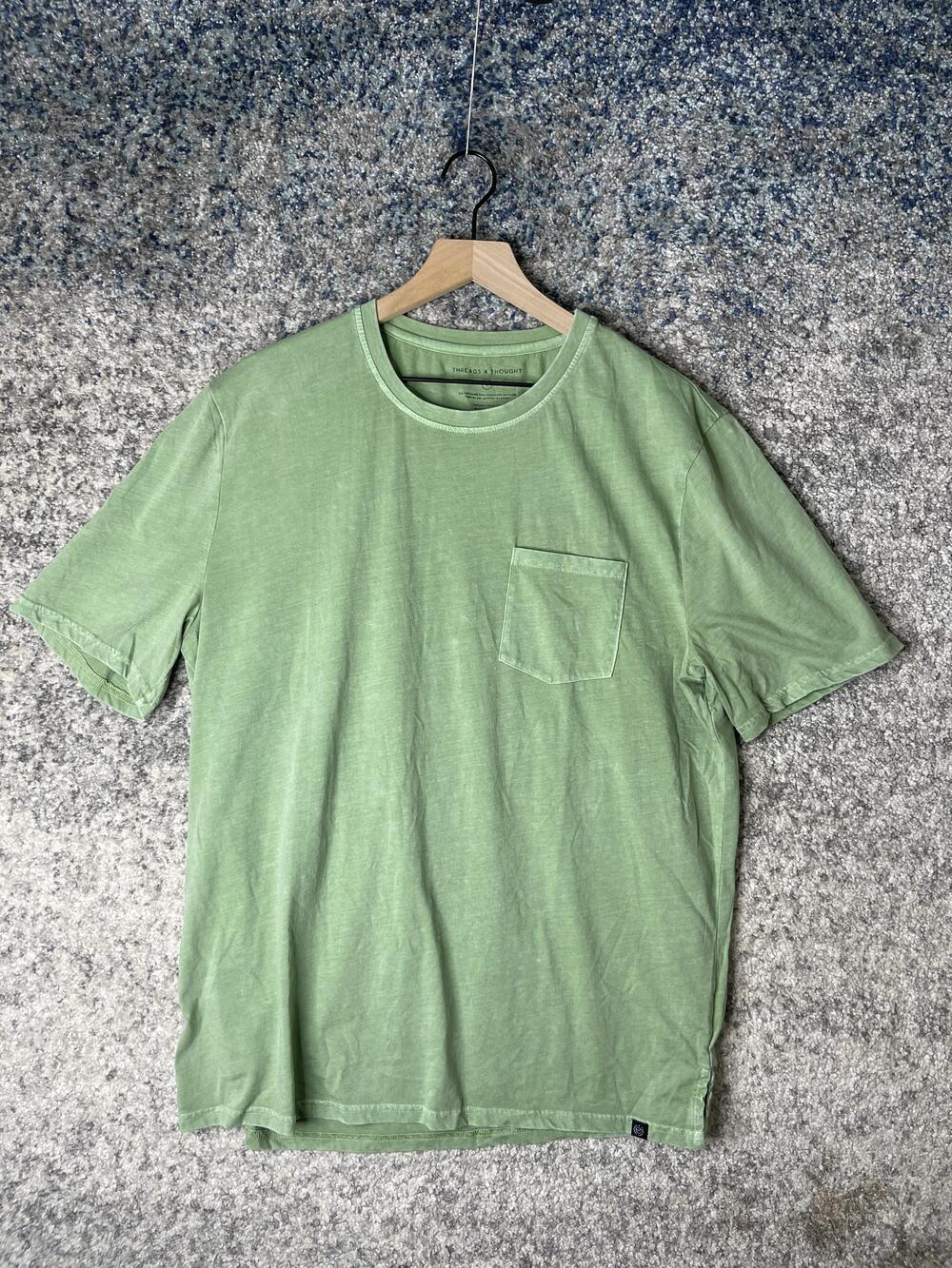 Threads 4 Thought Shirt Mens Large Green Pocket Tee Sustainable Organic Cotton